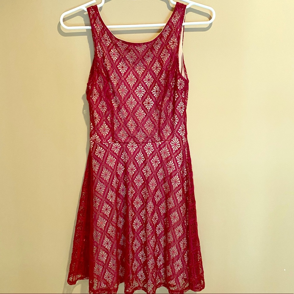 Maroon Lace Dress